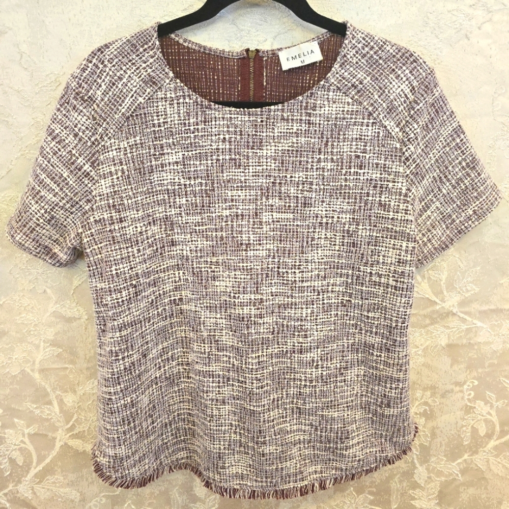 Cream and Gray Boxy Ribbed Blouse No Offers